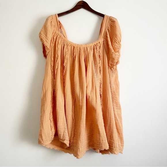 NWT FREE PEOPLE  🍑 Angele Gauzy babydoll mini dress - Picture 4 of 10
